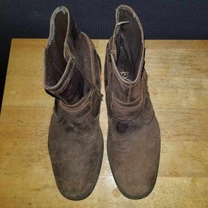 GBX Brown moto boots leather Men's U.S., 9.5